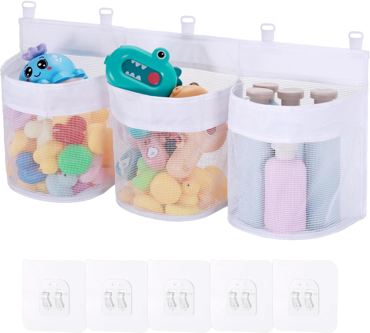 mDesign Kids Bathroom Storage Unit - Colourful Bath Caddy with Suction ...
