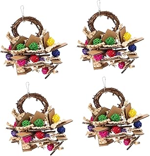 Balacoo 4 Pçs Papagaio Mastigar Brinquedos Para Animais De Estimação Para Cães Pequenos Brinquedos Mastigar Para Cães Pequenos Brinquedo De Madeira Pássaro Mastigar Brinquedos Periquito