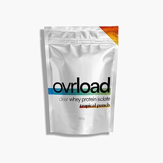 Overload Clear Whey Isolate Protein Powder - Tropical Punch - 500g - 20 Servings - Refreshing, Juicy Alternative to Normal Protein - 21g Protein & just 85 Calories per Serve