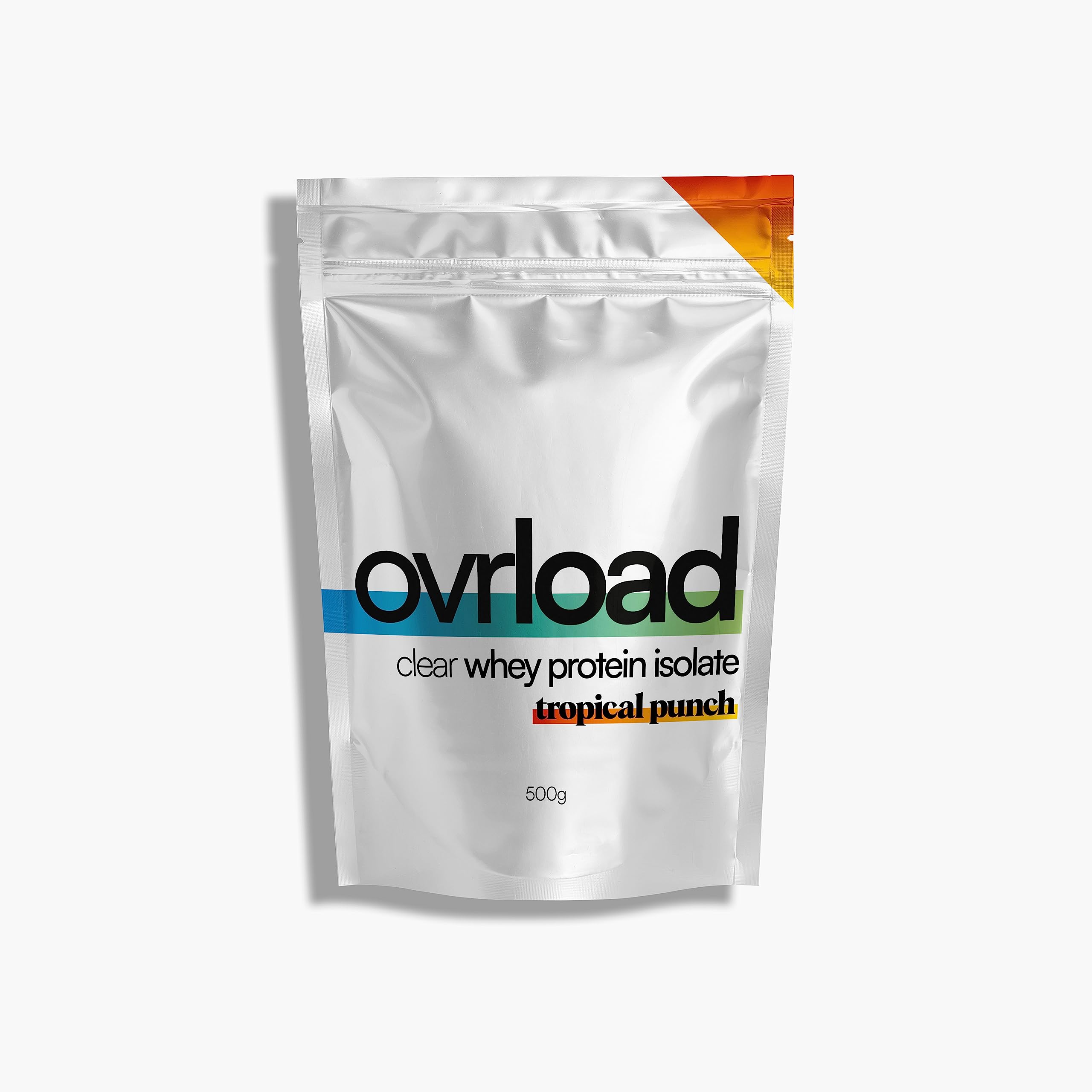 Overload Clear Whey Isolate Protein Powder - Tropical Punch - 500g - 20 Servings - Refreshing, Juicy Alternative to Normal Protein - 21g Protein & just 85 Calories per Serve