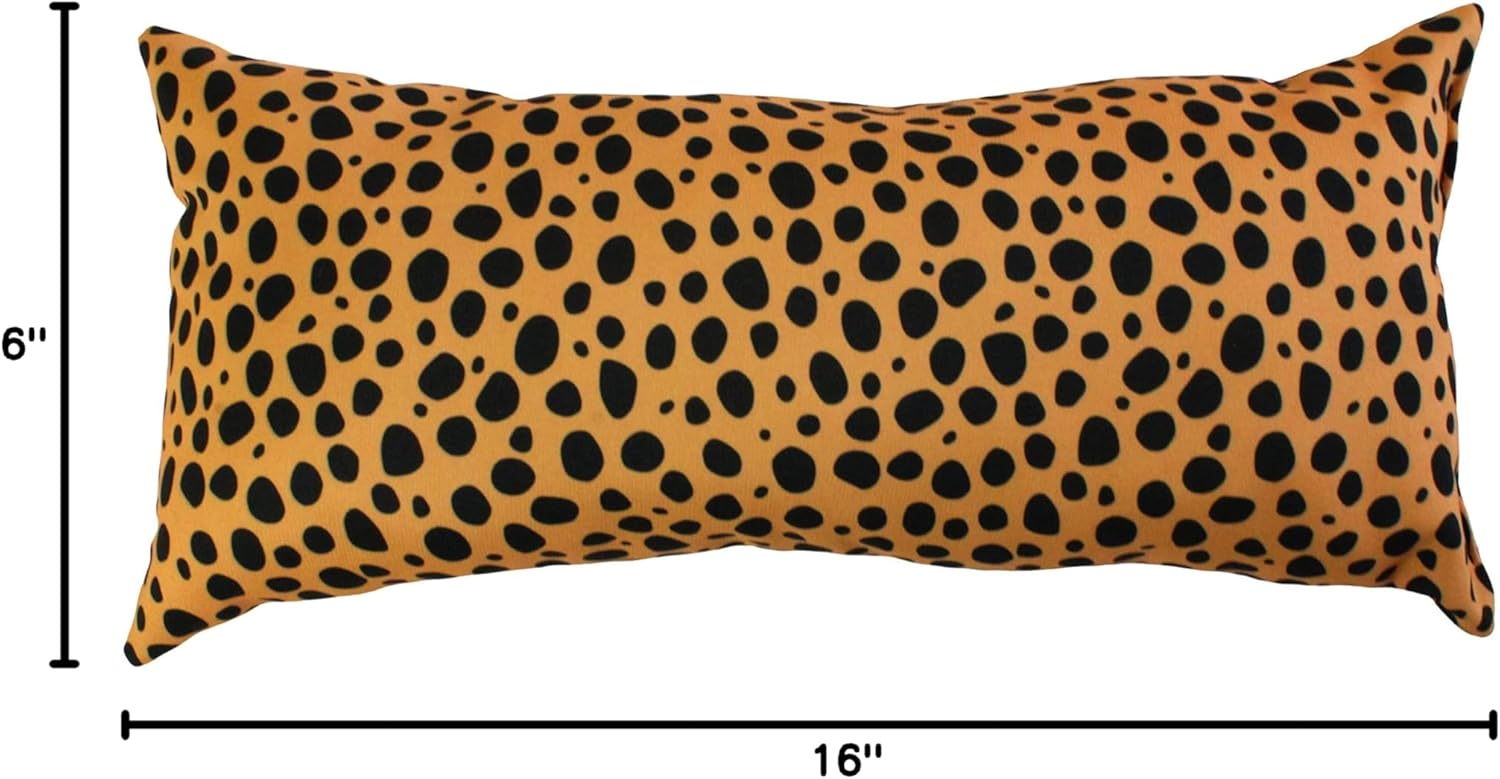 College Covers Animal Print Pillows Decorative Pillow, 16" X 6", Cheetah Tan