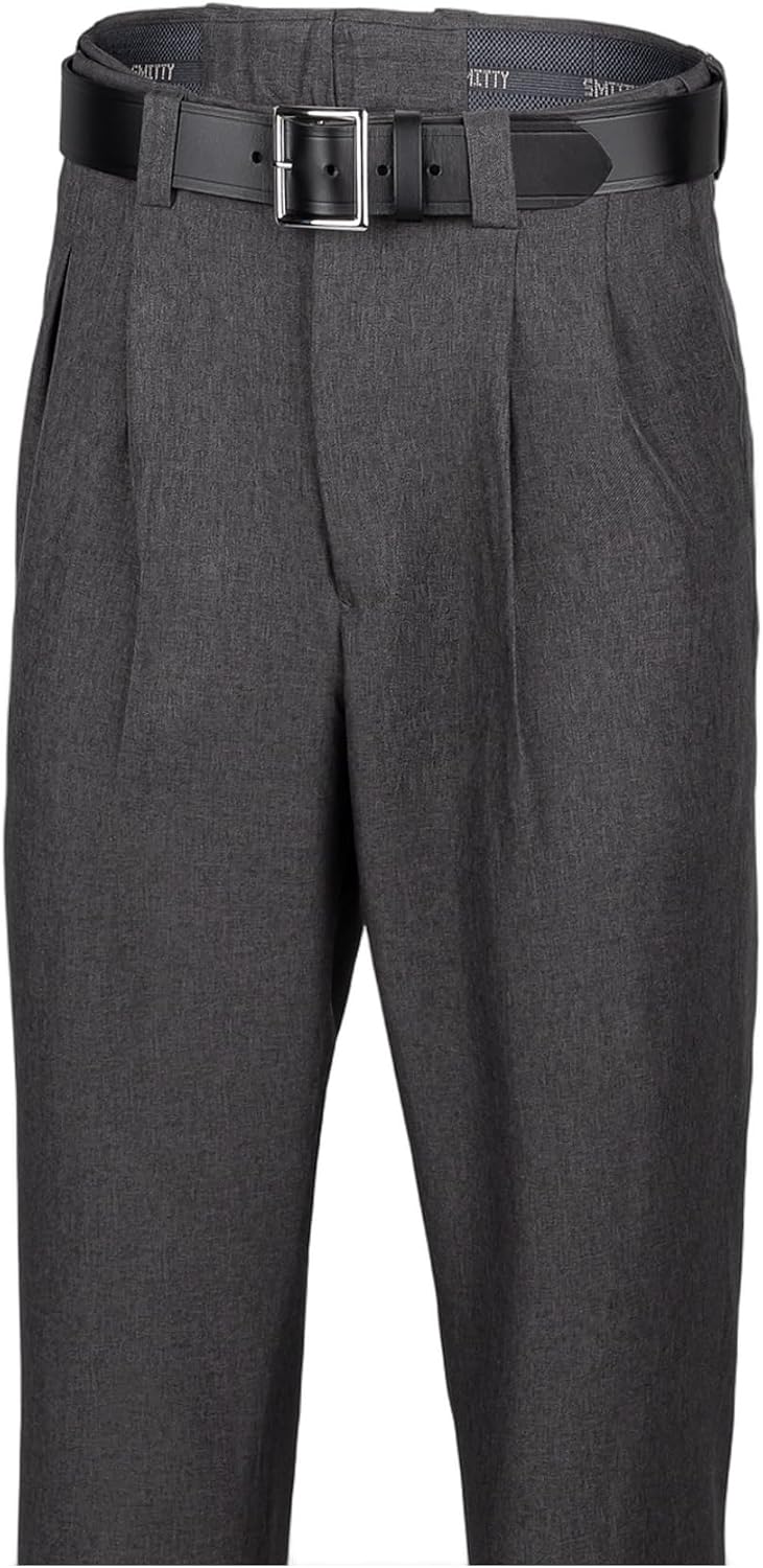 Smitty | BBS-374 | Pleated Base Pants with Expander Waist Band | Baseball Softball | Umpire's Choice! (Charcoal Gray, 52)