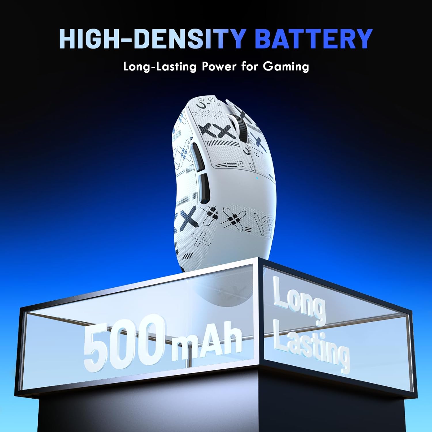 MAGIC-REFINER X2 Superlight Wireless Gaming Mouse,BK3633 Tri-Mode BT/2.4G Wireless/Wired Mouse with Grip Tape,25000DPI,1000Hz Polling Rate,500mAh,Large Size,5 Programmable Buttons for Pc/Mac,White PRO