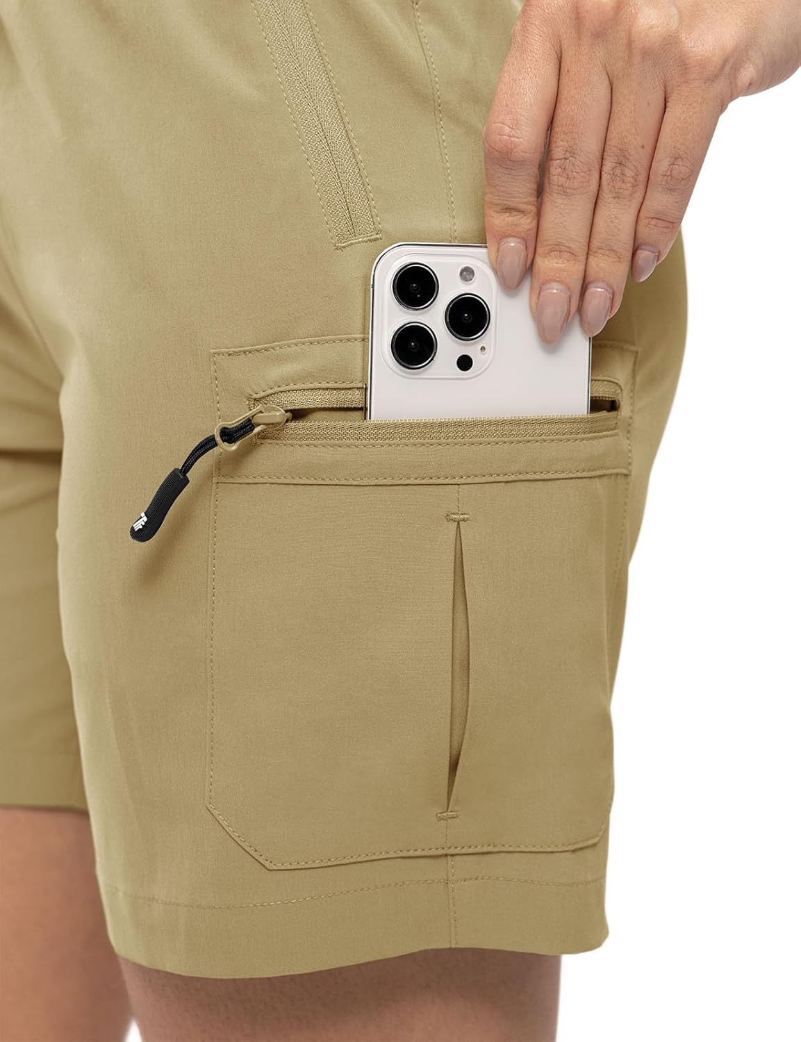 TBMPOY Women's Hiking Cargo Shorts Lightweight Quick Dry Athletic Summer Shorts Golf Travel Camping with Zipper Pockets - Image 5