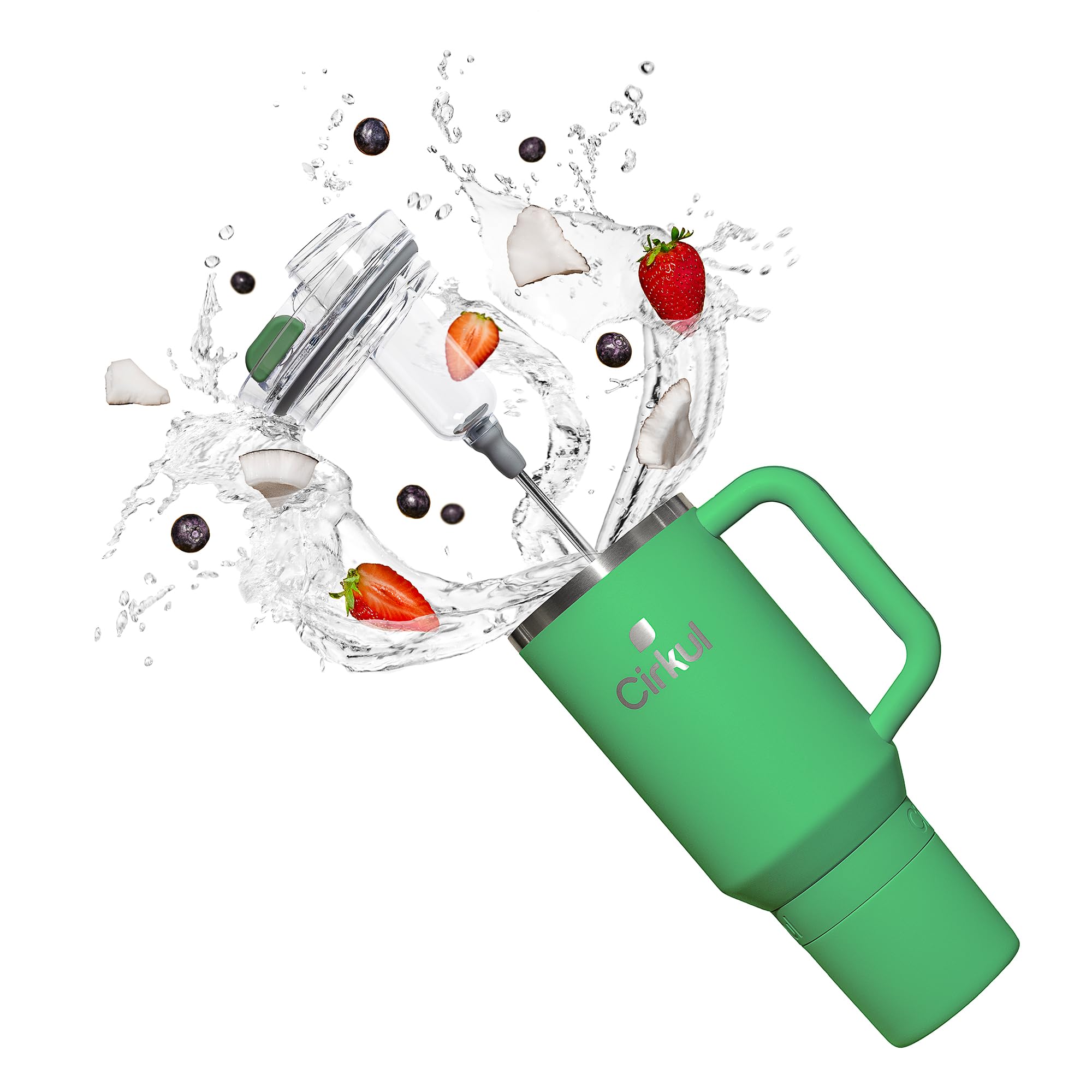 Cirkul 40oz. Eucalyptus Stainless Steel Tumbler with Handle, All-Day StrawSip™, Double-Wall Insulated