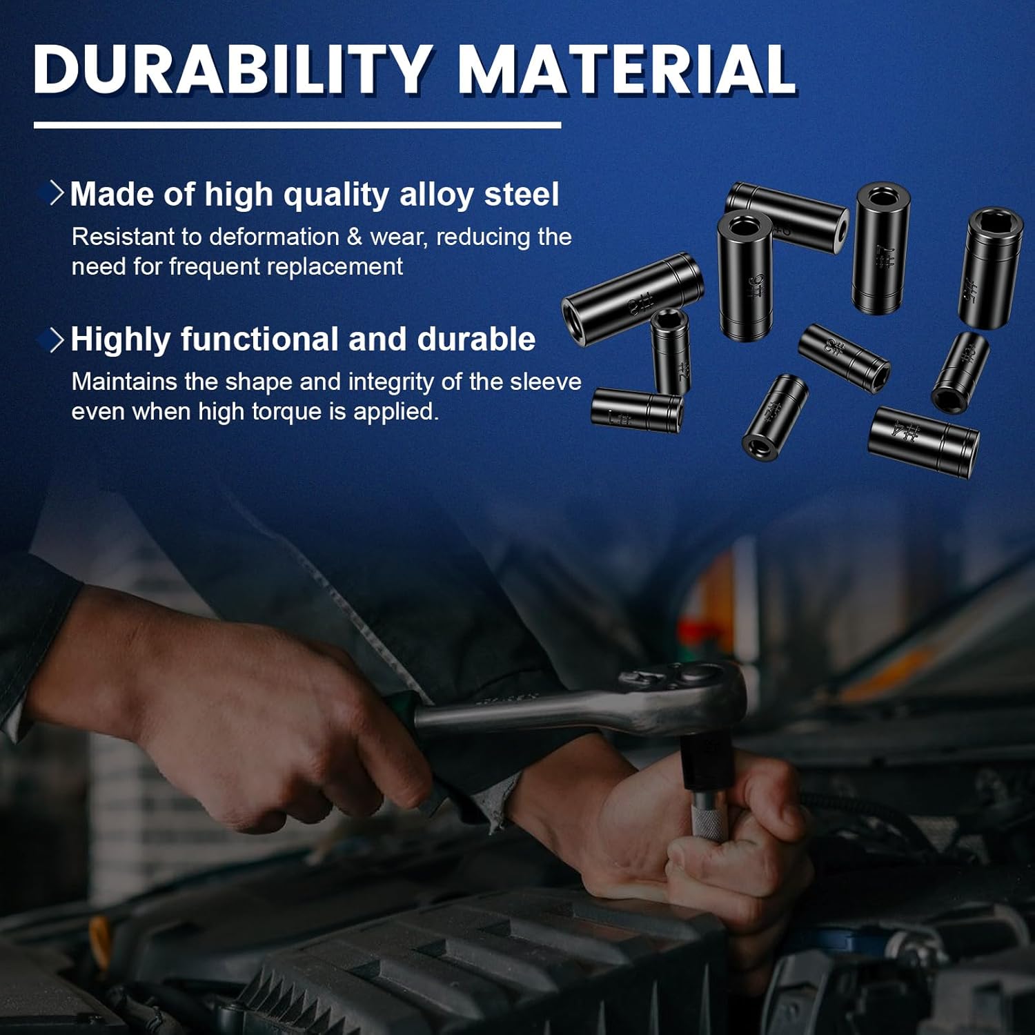70700 Tap Socket Set, 11-Piece 1/4" & 3/8" Drive Taps Sockets Adapter for Metric & Standard Taps, Compatible with 1/2" and 1/8" NPT, Includes Non-M.C.T.I. Standard Tap
