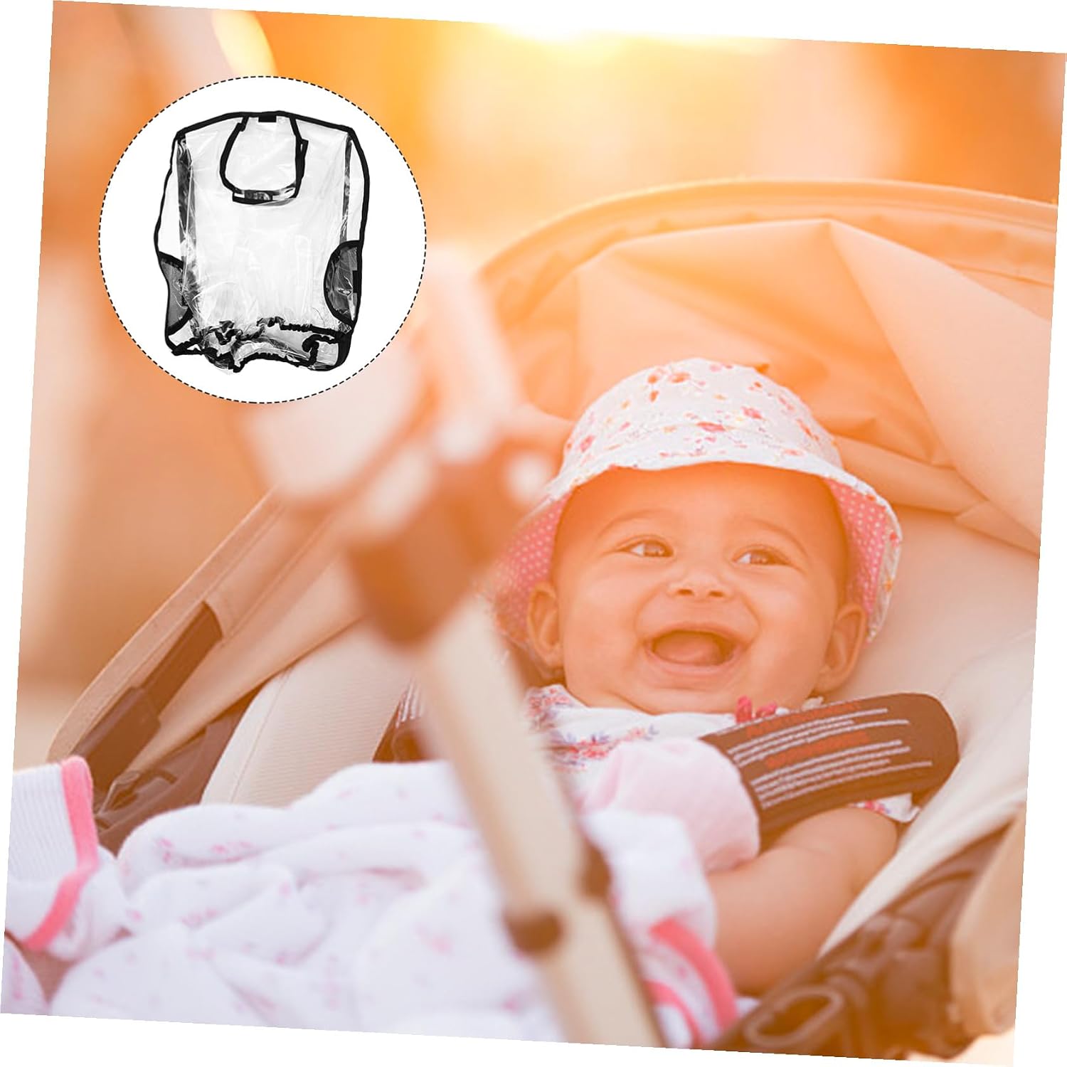 Stroller Rain Cover and Carrier Windproof Protector, Waterproof Pram Rain Shield with Dustproof and Splash-Resistant Material, Suitable for Outdoor Weather Protection