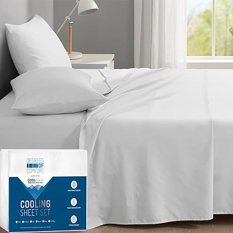 Degrees of Comfort Full Size Cooling Sheets Set for Maximum Comfort