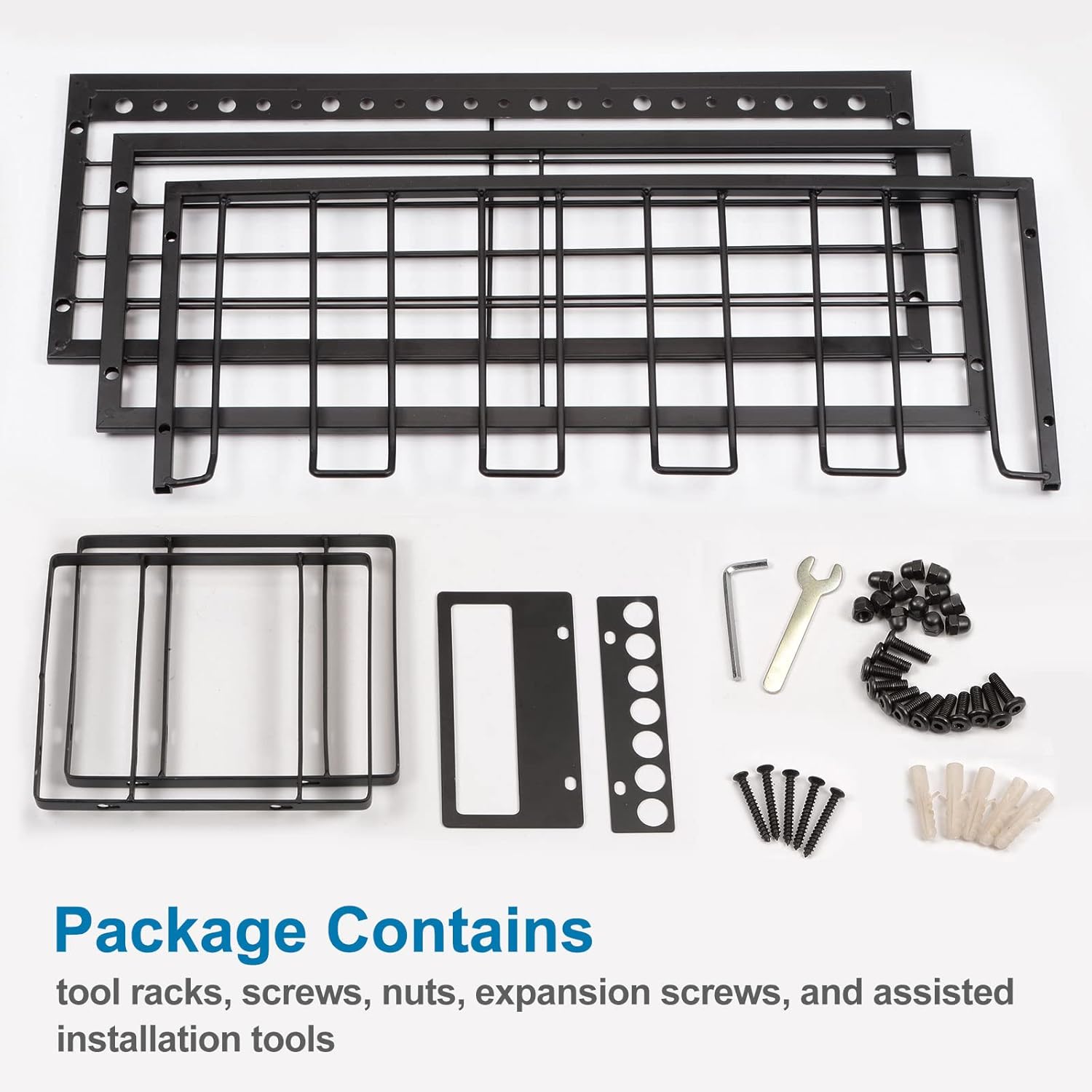 HARFINGTON Power Tool Organizer 3 Layers 5 Drill Storage Racks Wall Mount Style Garage Tool Shelf for Power Tools and Hand tools