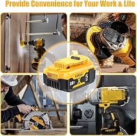 Set 2 acumulatori de schimb GGiking 5000 mAh 5 Ah DCB182 pentru DeWalt 18 V cu LED, compatibili cu DCB200 DCB184 DCB101 DCB107 DCB112 DCB105 DCB115 DCB203 8