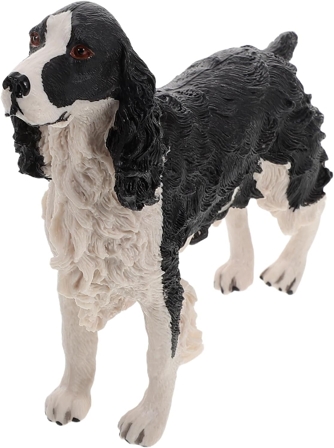 Realistic Spaniel Dog Model Resin Figure Static Ornament for Dog Lovers and Collectors Micro Detailed Spaniel Puppy Animal Figurine Gift for Boys Christmas Birthday Display