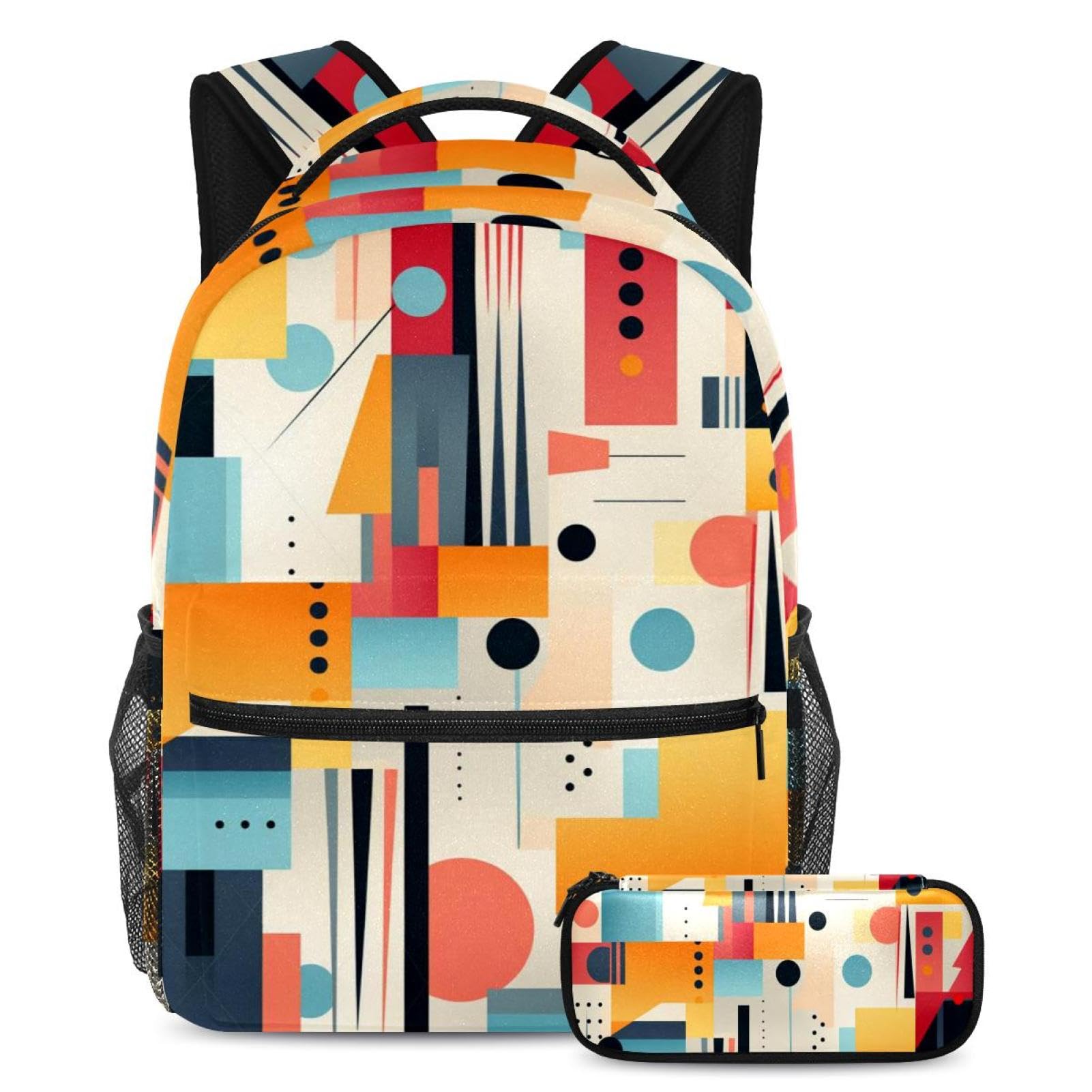 Cartable à motif géométrique pour enfants afin d'éviter le mal de dos - 7