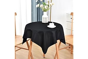 Small Tablecloths Square 36" Inches - Washable Polyester Tablecloth Solid Black