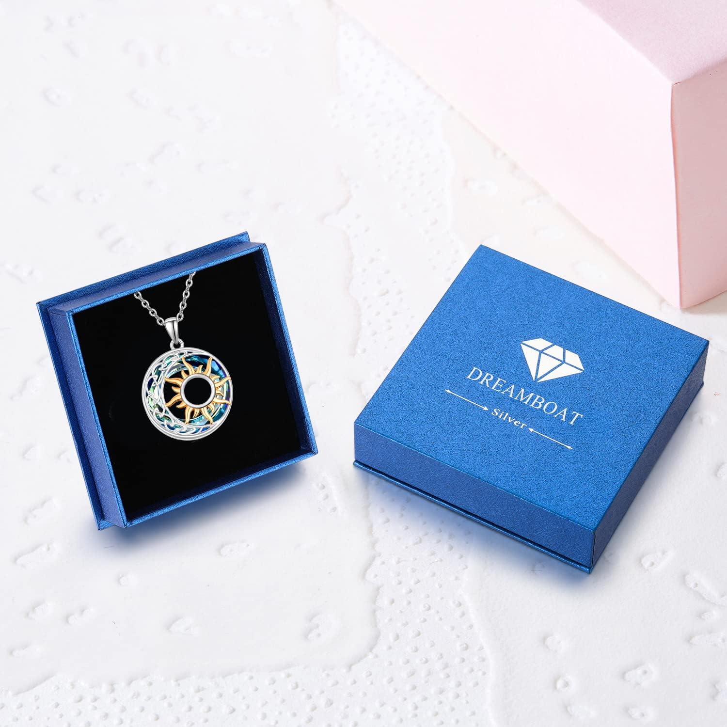 Dreamboat Sterling Silver Sun Moon Necklace for Women Crescent Moon Sun Necklace Celestial Jewelry Gifts - Image 7