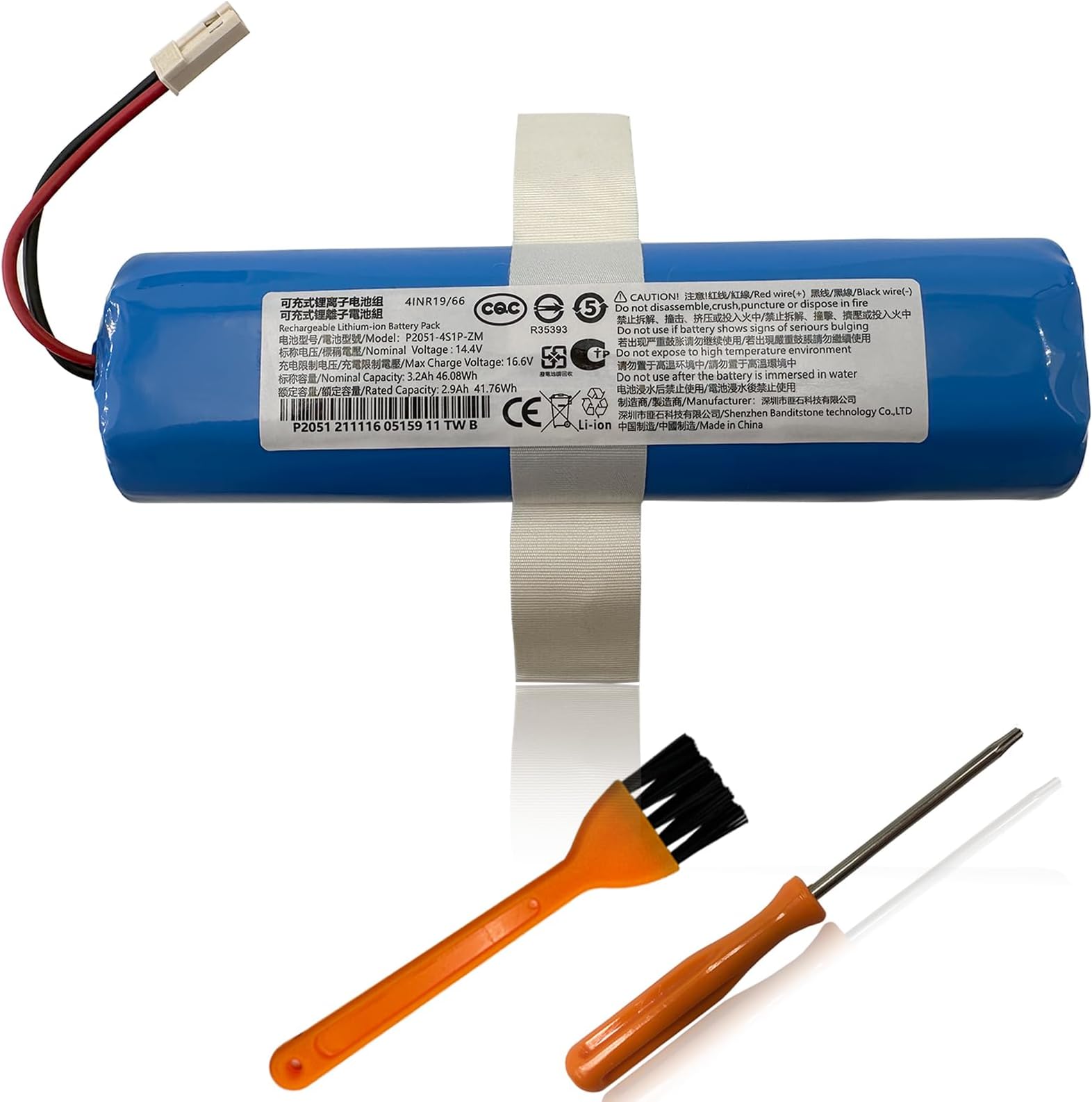 Replacement Battery for ILIFE V3s Pro V5s Pro V50 V8s X750, Vacuum Cleaners 18650B4-4S1P-AGX-2,14.4V Li-ion 2600mAh/37.44Wh