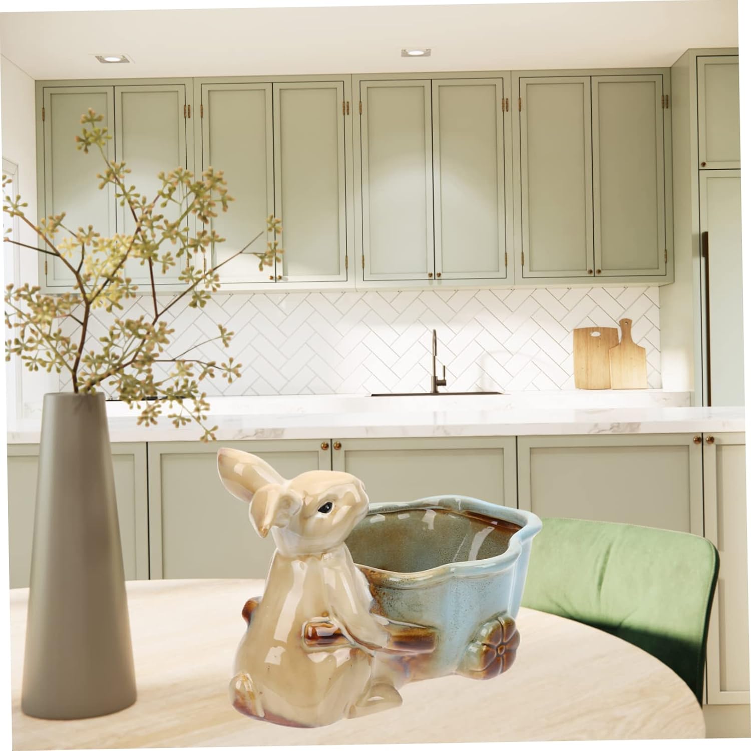 LIFKOME Ceramic Statue Desktop Storage Tray for Keys Phone Jewelry Cute Ceramic Organizer for Home Decor Easy to Clean Functional