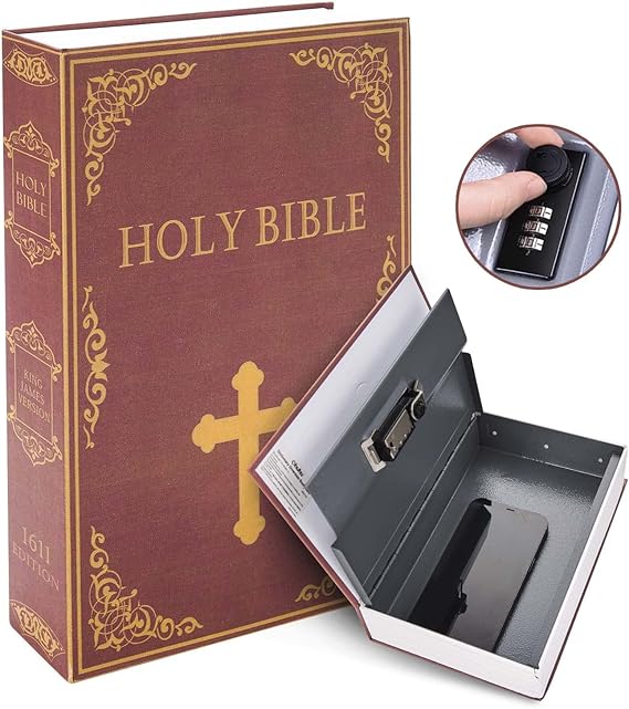 Decorative Book Safe Box With Password Lock, Vintage Faux Book Hidden Safe For Decoration Secret Diversion Book A