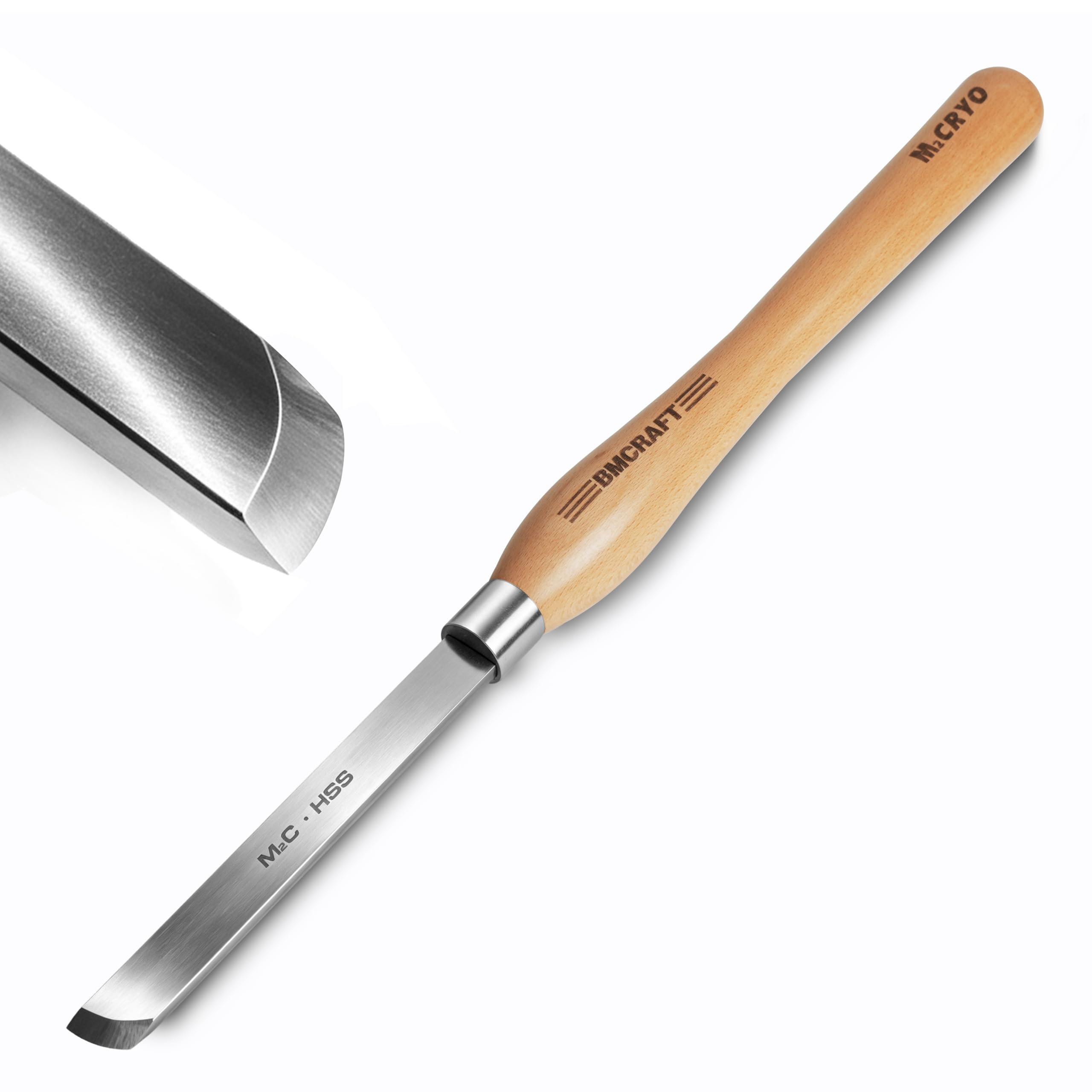 Cryo M2 HSS 3/4" Radiused Rolled Edge Skew Chisel for Woodturning,Woodlathe Chisels, Woodlathe Tools.