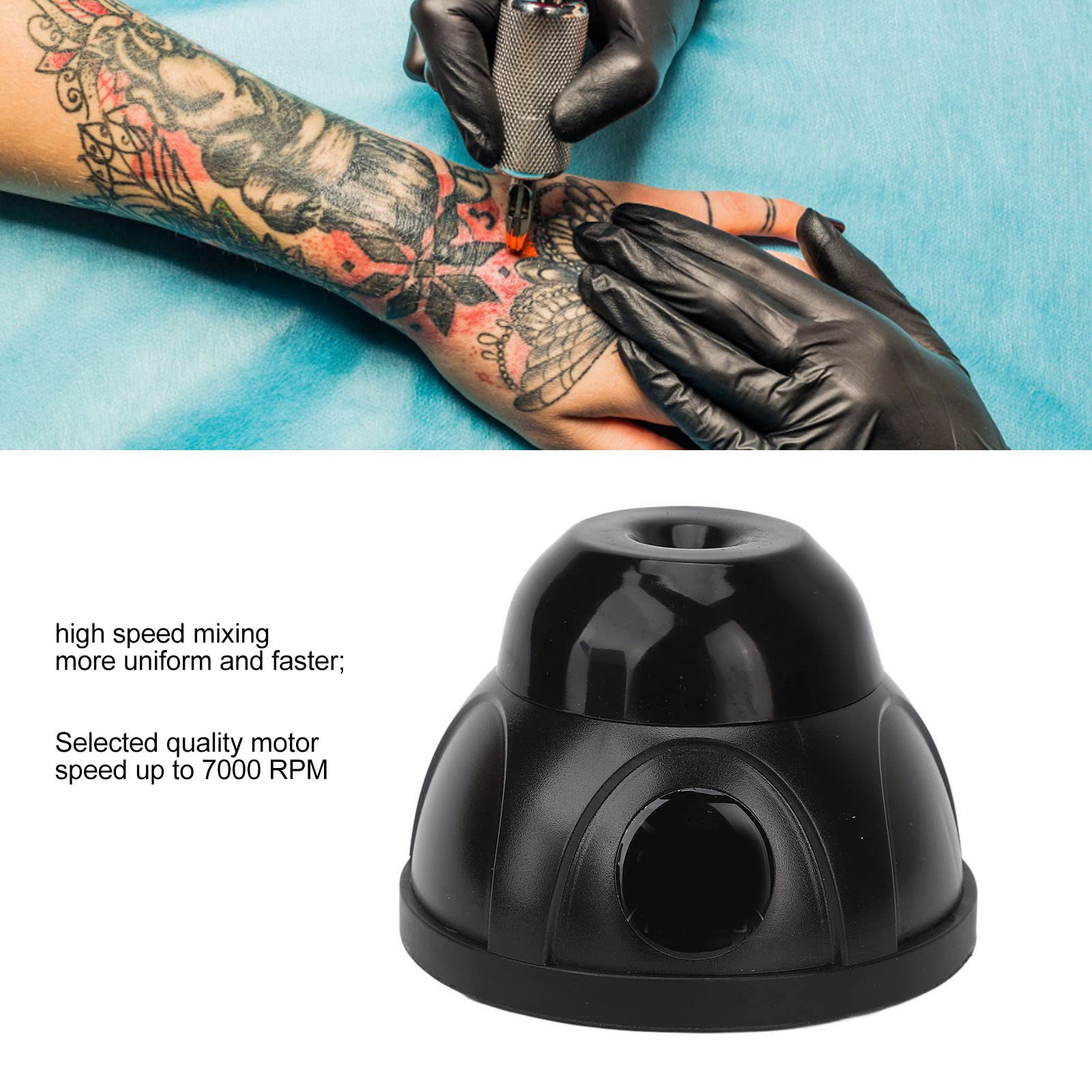 Liquid Vortex Mixer, Nagellack Rührer Paint Mixer 7000 RPM Mehrzweck Mini Vortex Mischer, Wiederaufladbarer Elektrischer Schüttelmischer für Flüssige Pigmente(Schwarz)