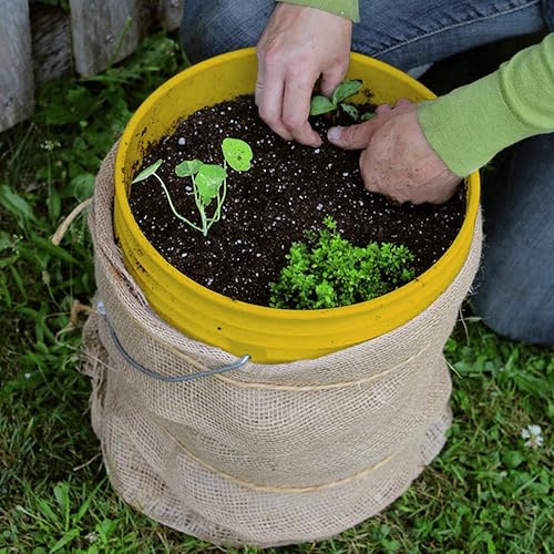 Miniatura 24 de EconoHome Contenedor de cubo rojo de 5 galones sin tapa, asas de metal con agarre de plástico para un fácil transporte, fácil de apilar y almacenar