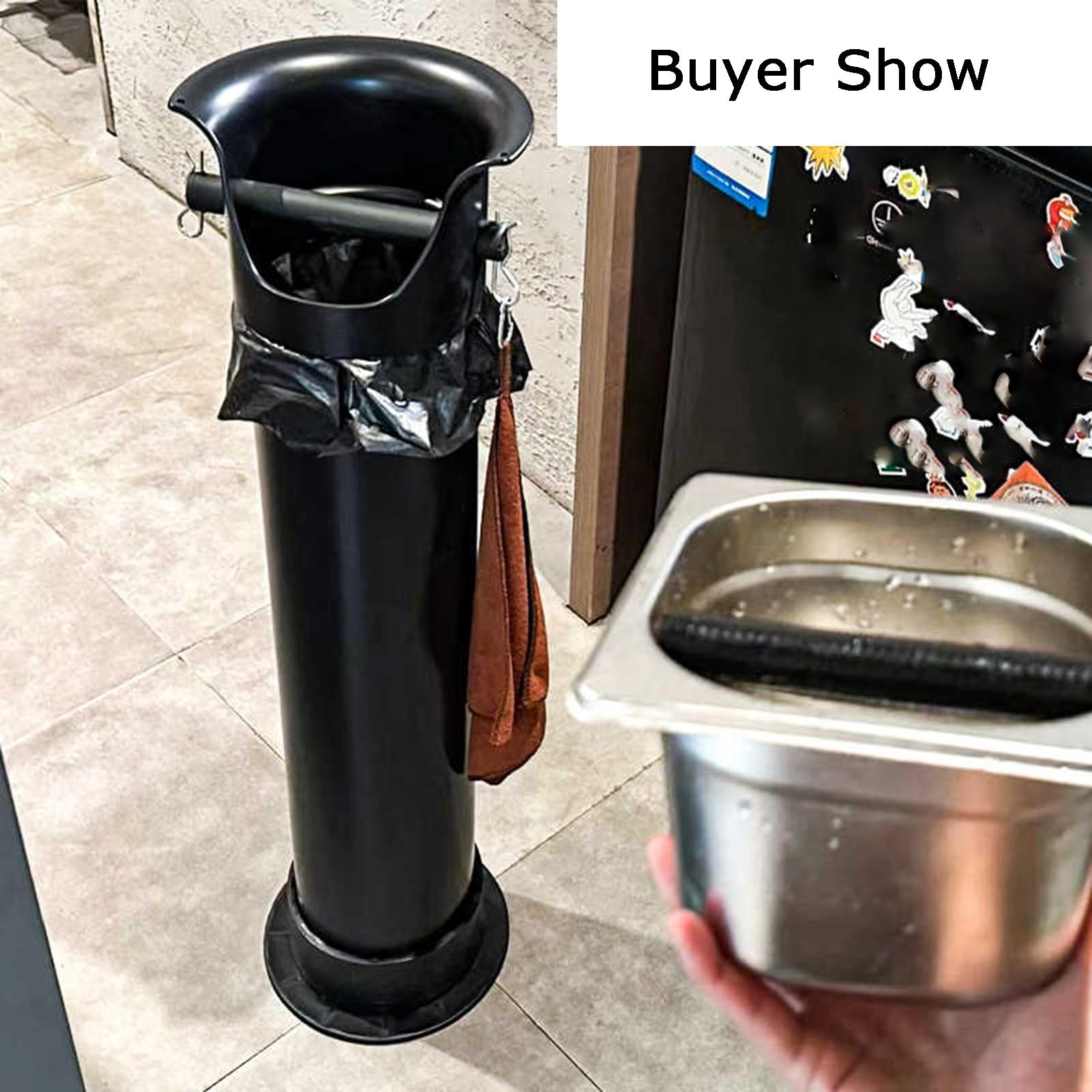 Pionowe Pudełko Na Kawę Espresso, Pojemnik Na Mieloną Kawę Ze Zdejmowaną Pokrywką, Wiaderko Na Fusy Z Ręcznikiem I 25 Torebek, Do Domu Biurowego | []