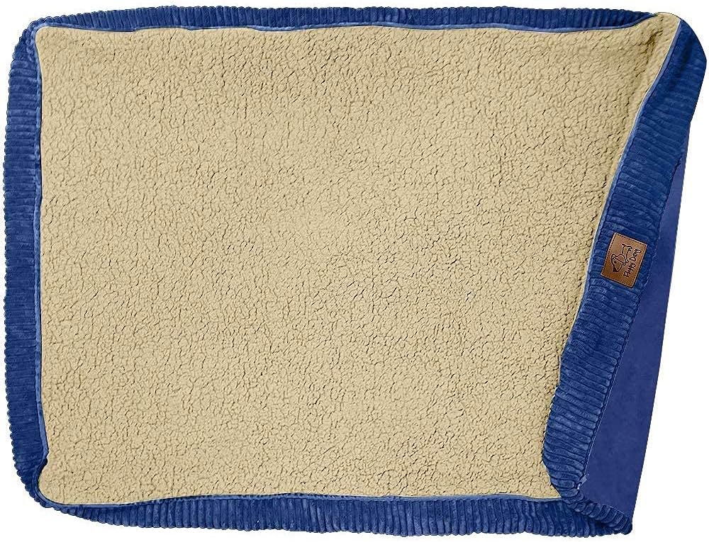 Floppy Dawg Universal Dog Bed Replacement Cover. Removable and Machine Washable Cover for Mattress and Rectangular Pillow Beds. Extra Large 48L x 30W. Blue with Beige Top. : Pet Supplies