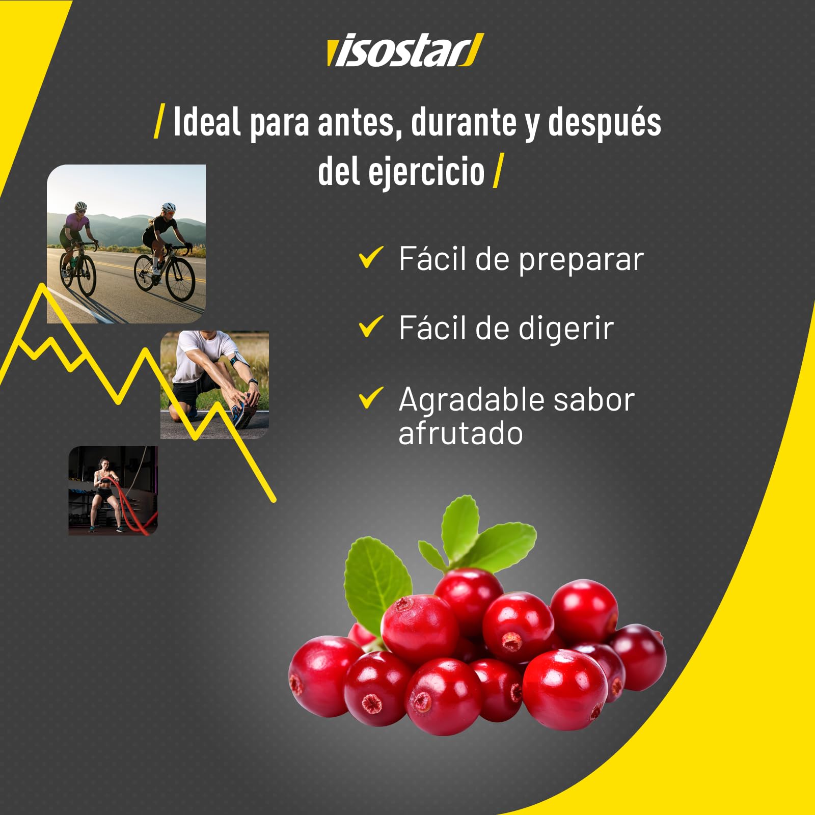 Isostar Hydrate & Perform - 1,5 kg de Bebida Electrolítica Isotónica - Solución Electrolítica para Mejorar el Rendimiento Deportivo – Sabor Arándanos, 1,5 kg (Paquete de 1)