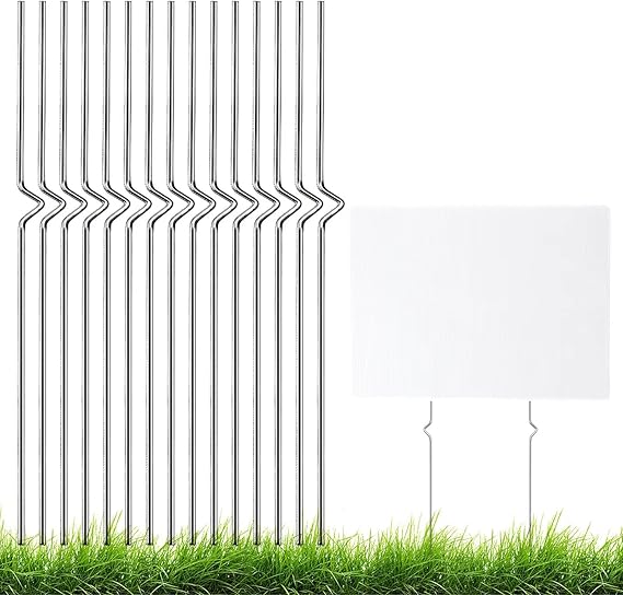 Yard Sign Stakes, 15 Pack 17” Metal Stakes for Yard Signs