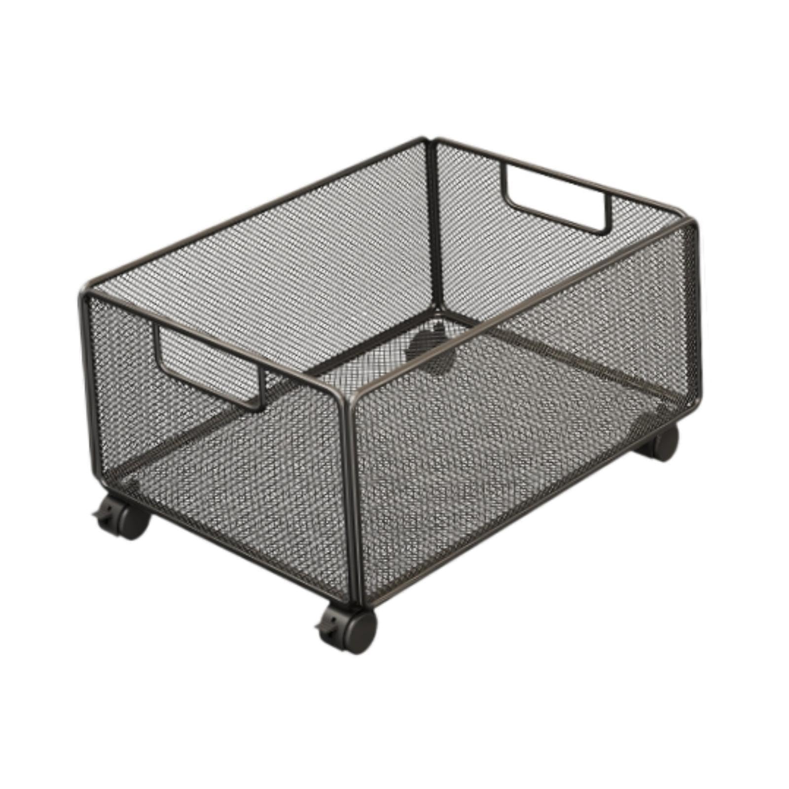 Fenteer Rolling File Cart with Wheels Under Desk Storage Cart Office Supplies Movable Storage Rack for Bedroom Kids Room, L Widen