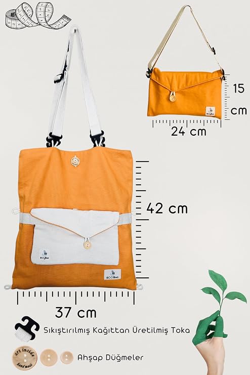 Multifunctional Bag Convertible Handmade Thick Canvas Unisex Practical Stylish Environmentally Friendly Double and Single Sided Models