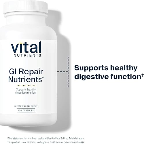 Vista 3 de Vital Nutrients GI Repair Nutrients - Cápsula intestinal con fugas con L glutamina y N-acetilo - Suplemento de enzimas digestivas para apoyar