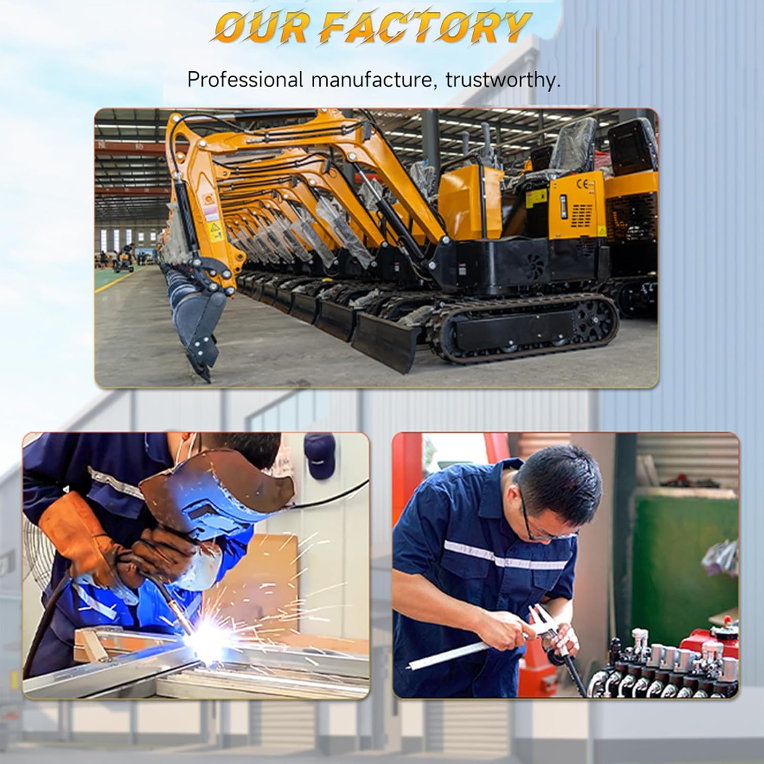 Mini Excavator Attachments with Narrow Bucket, Ripper, Rake, Auger, Grapple, Quick Change Hitch, Total 8pcs Excavator Accessories Bundle Kit, USA Stock