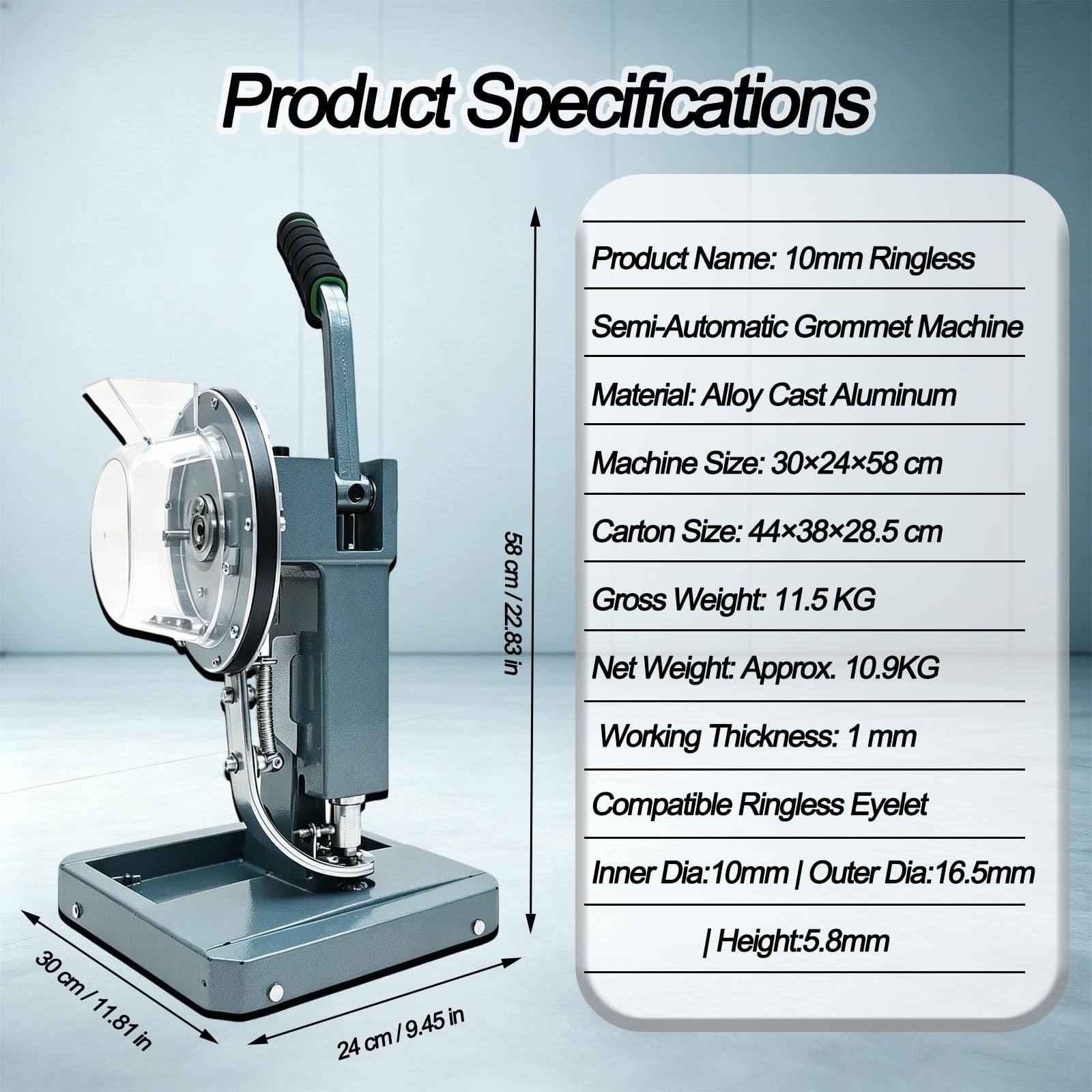 Ösenwerkzeug ohne Bohren, Mobile Ösenpresse | Präzise mobile Ösenmaschine mit Halbautomatik, Magazin-Einzug & Ergonomie-Griff für PVC Stoffe