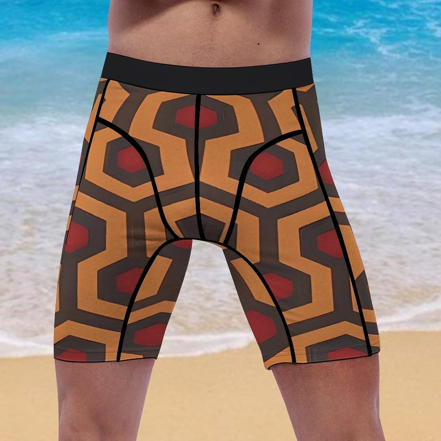 Shining Overlook Compression Shorts Men Spandex Sport Shorts Workout Performance Baselayer Underwear