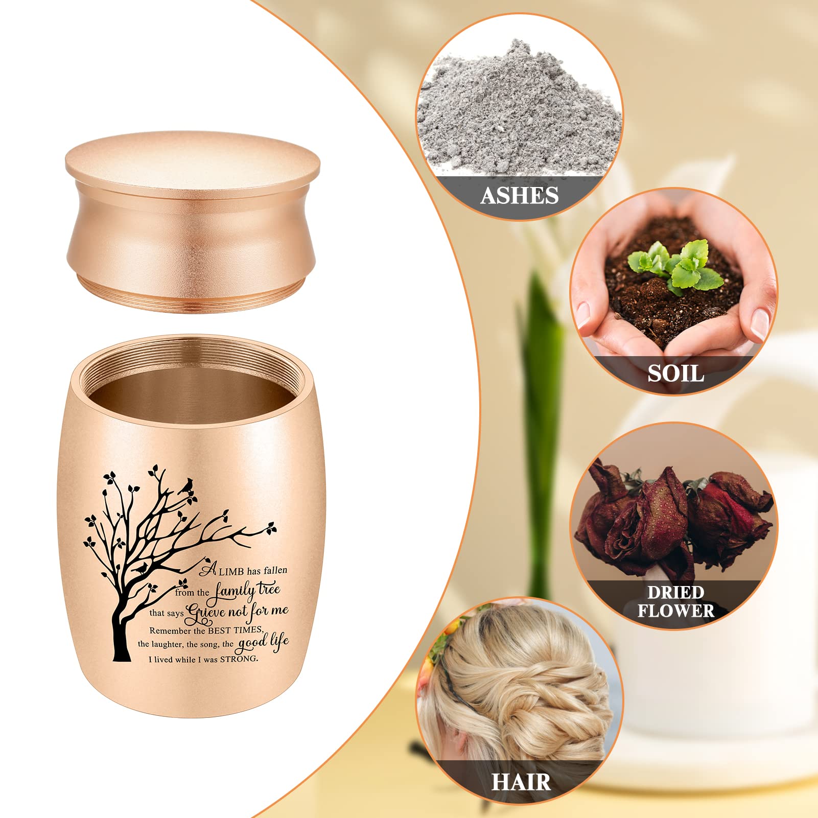 3 Inches Small Keepsake Urn For Human Ashes