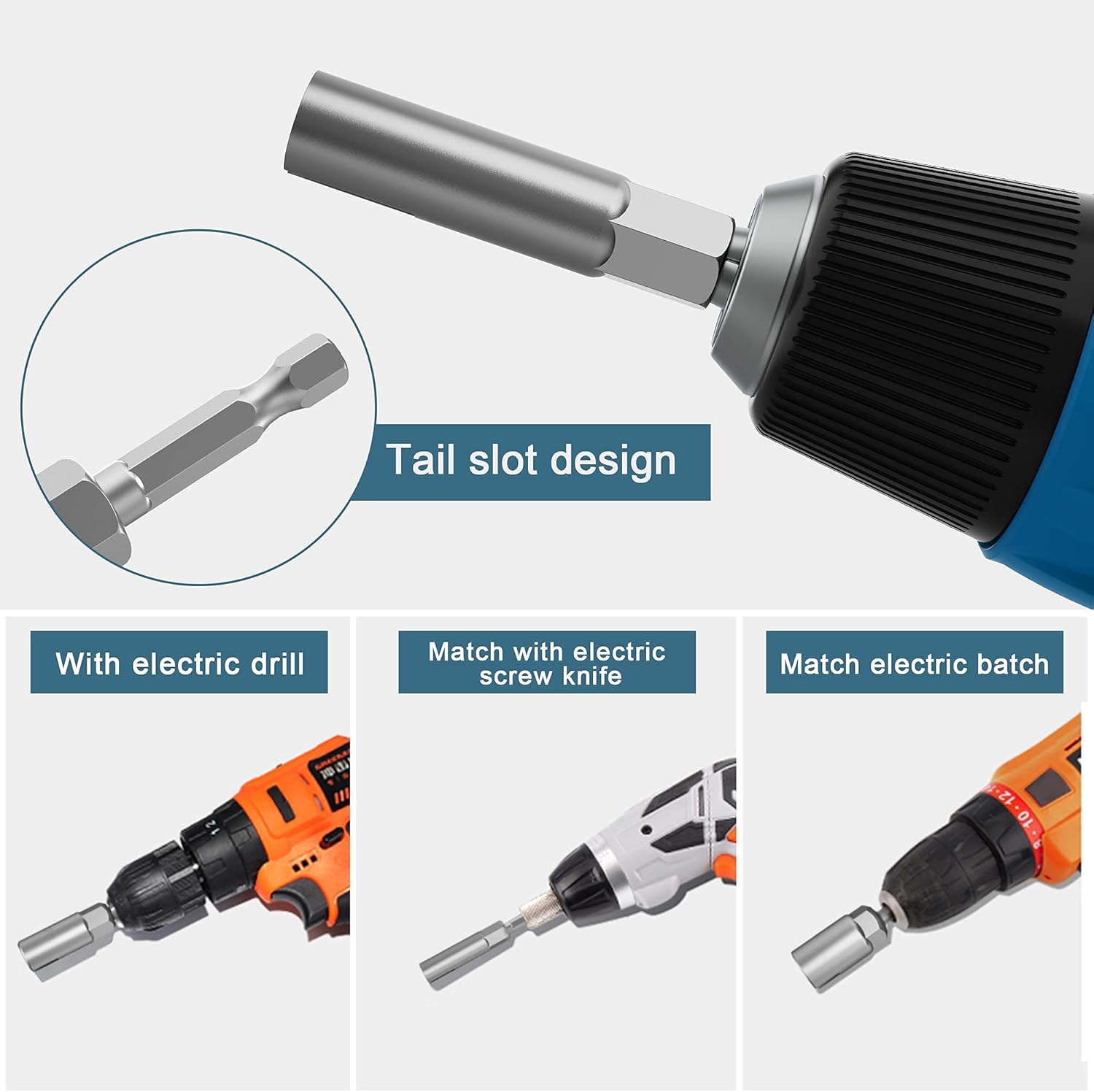1/4" hex shank nut driver power wing nut drill bit socket tool drive kit, slotted wing nut drill sleeve wrench wrench kit, panel nut screw eye C-shaped hook bolt (4 Pack 4 Size 10mm,11mm,16mm,18mm)