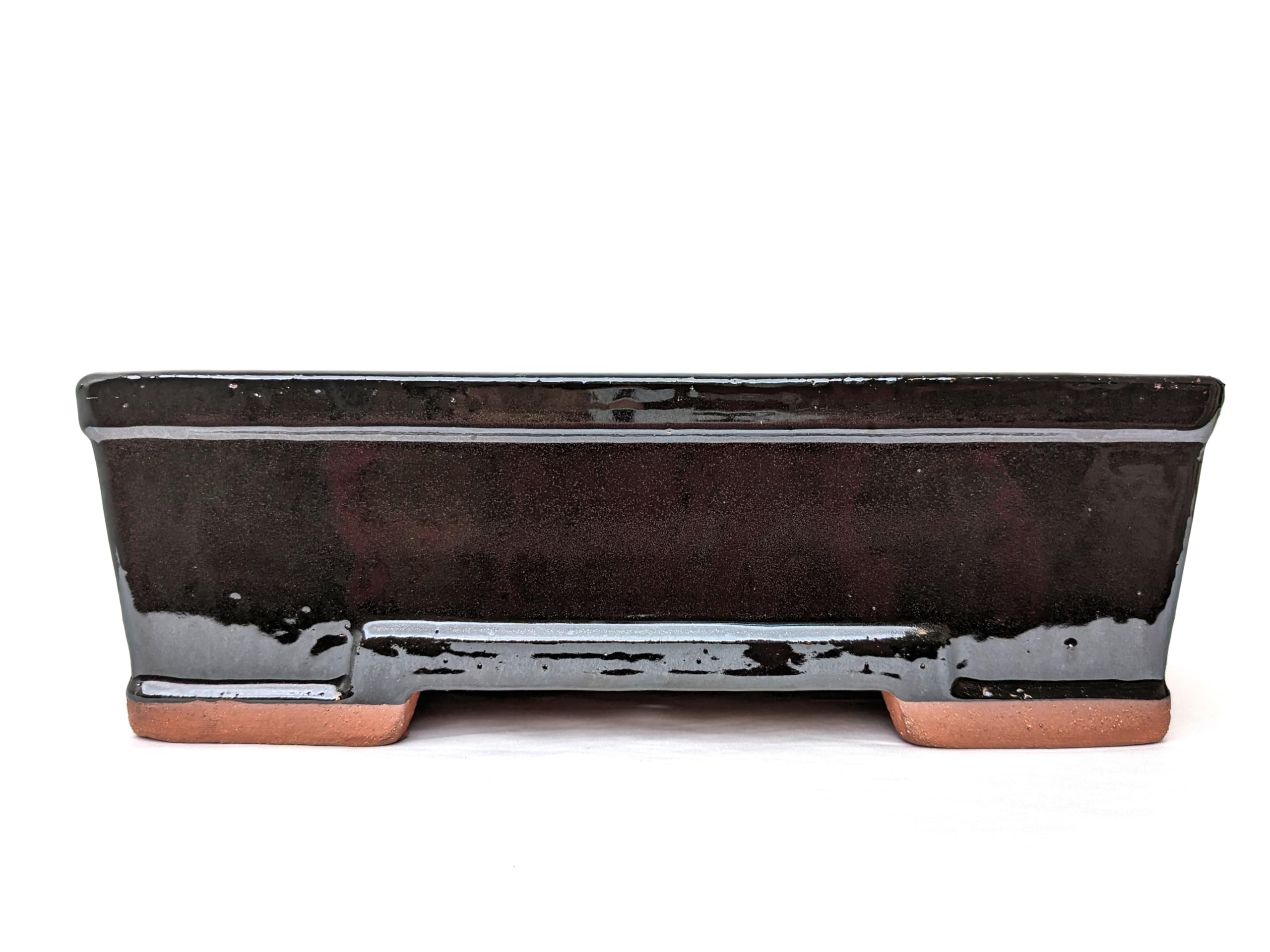 Glazed Ceramic Bonsai Pots without trays (Black, 30cm) — image 1