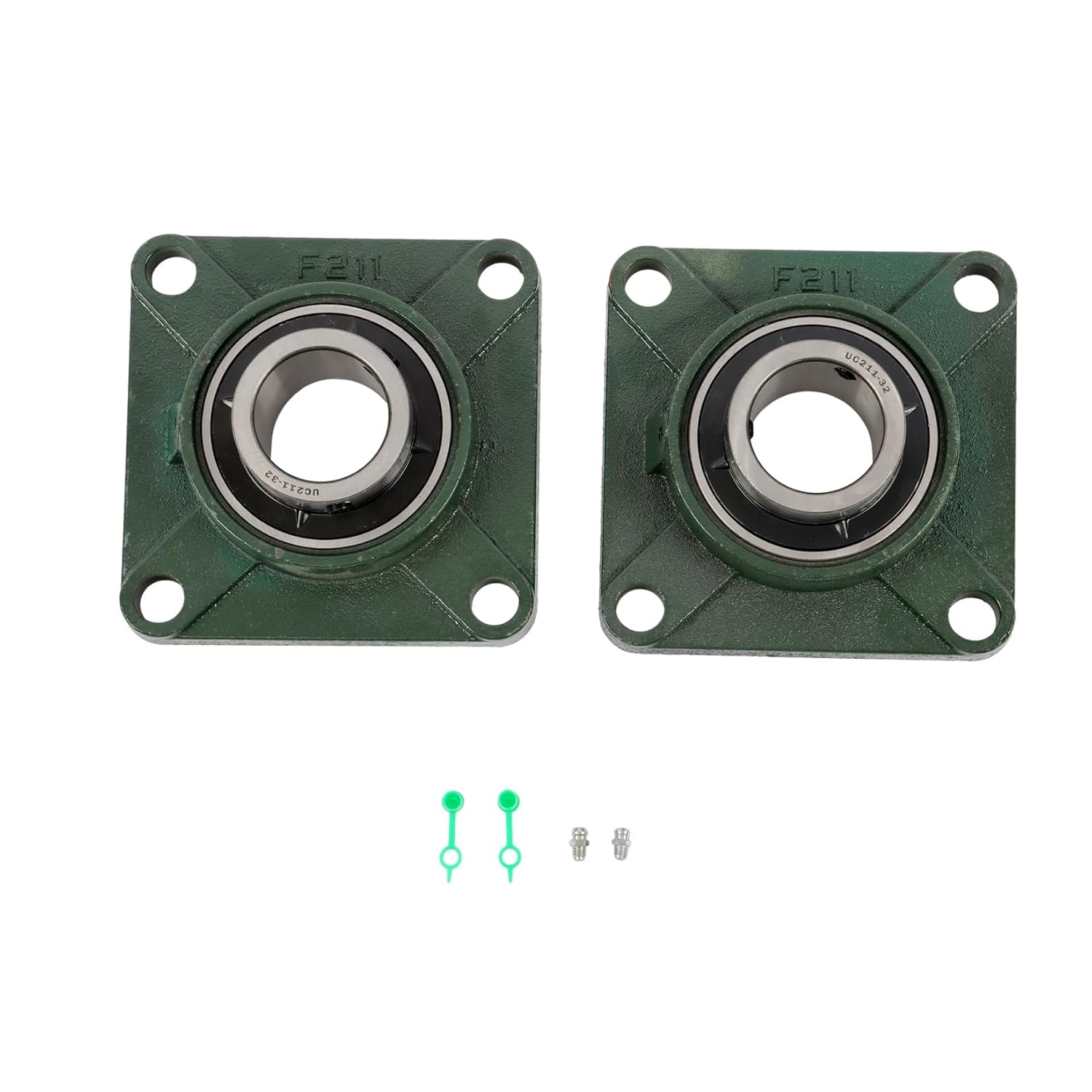 findmall UCF211-32 Pillow Block Bearing Units - 2" Bore Self-Aligning Cast Iron Bearings, Industrial Mounted Units 2Pcs