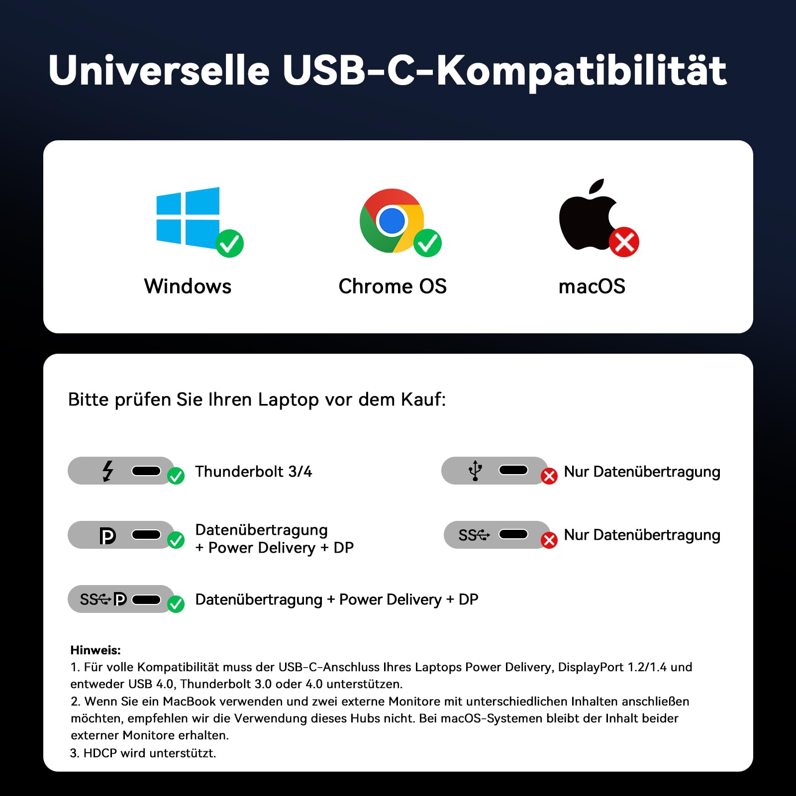 TobenONE 18-in-1 Laptop-Dockingstation mit 3 Monitoren, Dreifach/Doppel 4K | 3 HDMI, 9 USB A/C(Max 5Gbps), RJ45, PD 3.0, Audio, USB-C-Dockingstation für Windows/Dell/Lenovo/HP/ThinkPad, Ohne Netzteil
