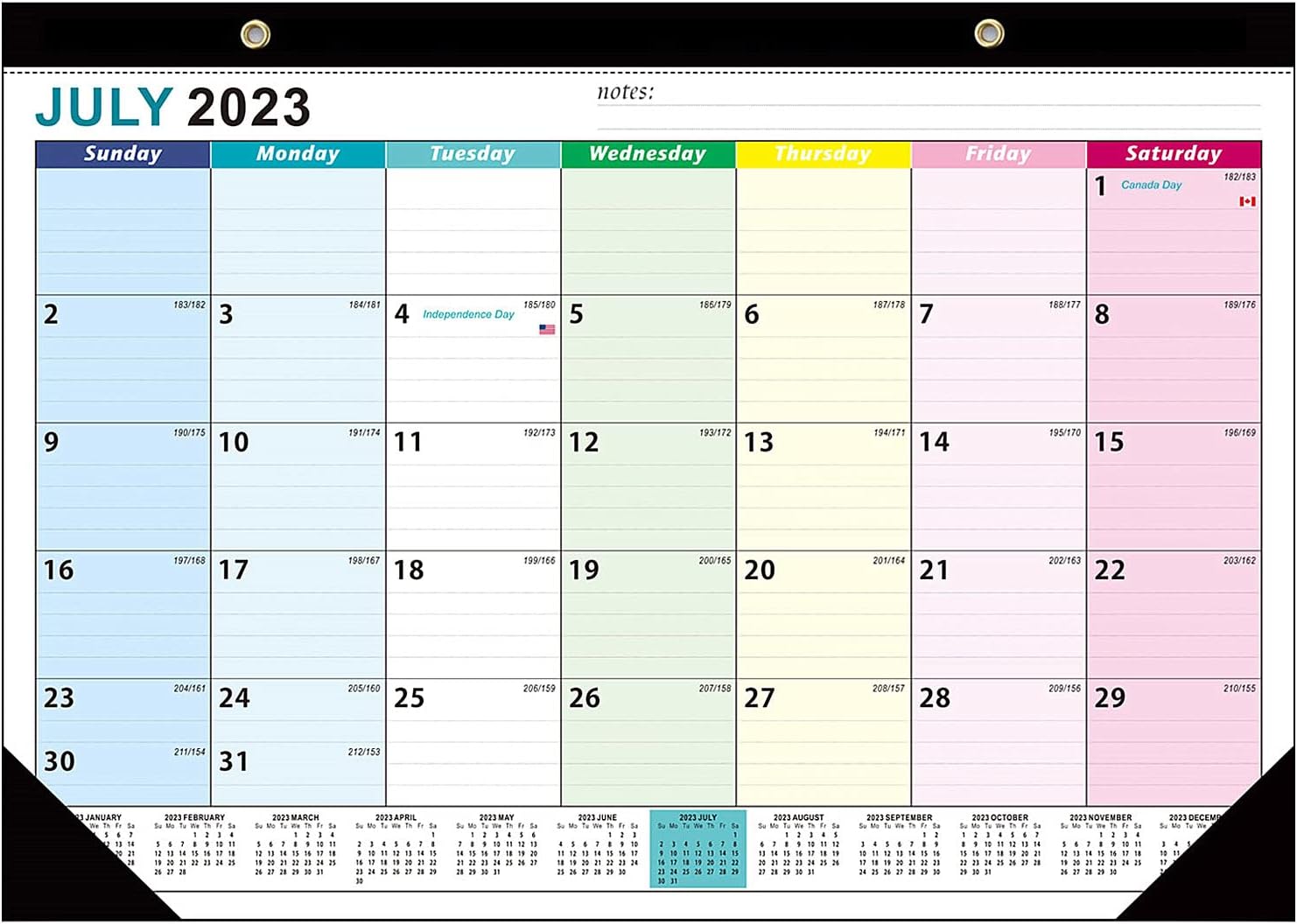 Wall Calendar from Jul 2023Dec 2024,18 Month Academic Wall Calendar