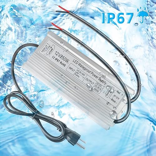 Miniatura 4 de AC 110-260V a DC 12V LED Driver, 350W IP67 Fuente de alimentación al aire libre impermeable, Transformador de bajo voltaje de 12 voltios 29.1A,