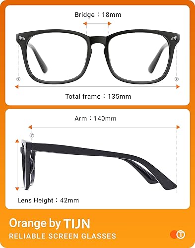 Miniatura 7 de TIJN Gafas de bloqueo de luz azul para mujeres y hombres marco transparente lentes cuadrados nerd anti rayos azules gafas de pantalla de computadora