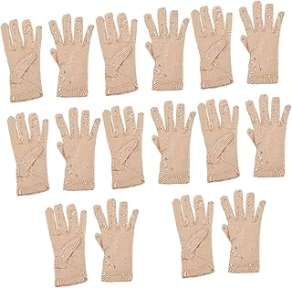 Sosoport 8 Pares Luvas De Diamante Quentes Luvas Quentes Luvas De Brilho Luvas De Strass De Fibra Elástica Luvas Antiderrapantes De Desempenho Luvas De Desempenho Para Meninas Luvas De