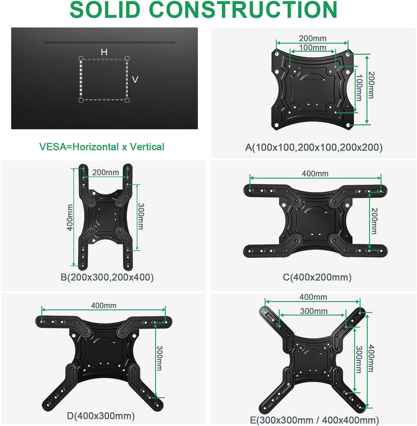 Full Motion TV Wall Mount, JUSTSTONE TV Bracket Fits Most 26-65 Inch LED Flat&Curved TVs,Articulating Swivel Tilt Dual Arms Extension Max VESA 600x400mm and Holds up to 121 LB