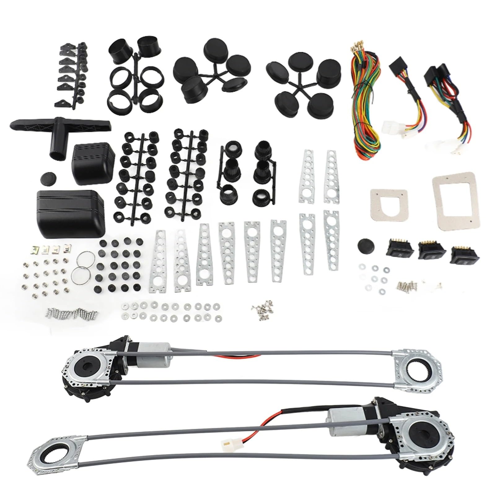 Leve vitre Kit De Conversion Universel Lève-vitre Électrique 12 V Pour Camionnette SUV Fourgonnette Et Voiture 2 Portes
