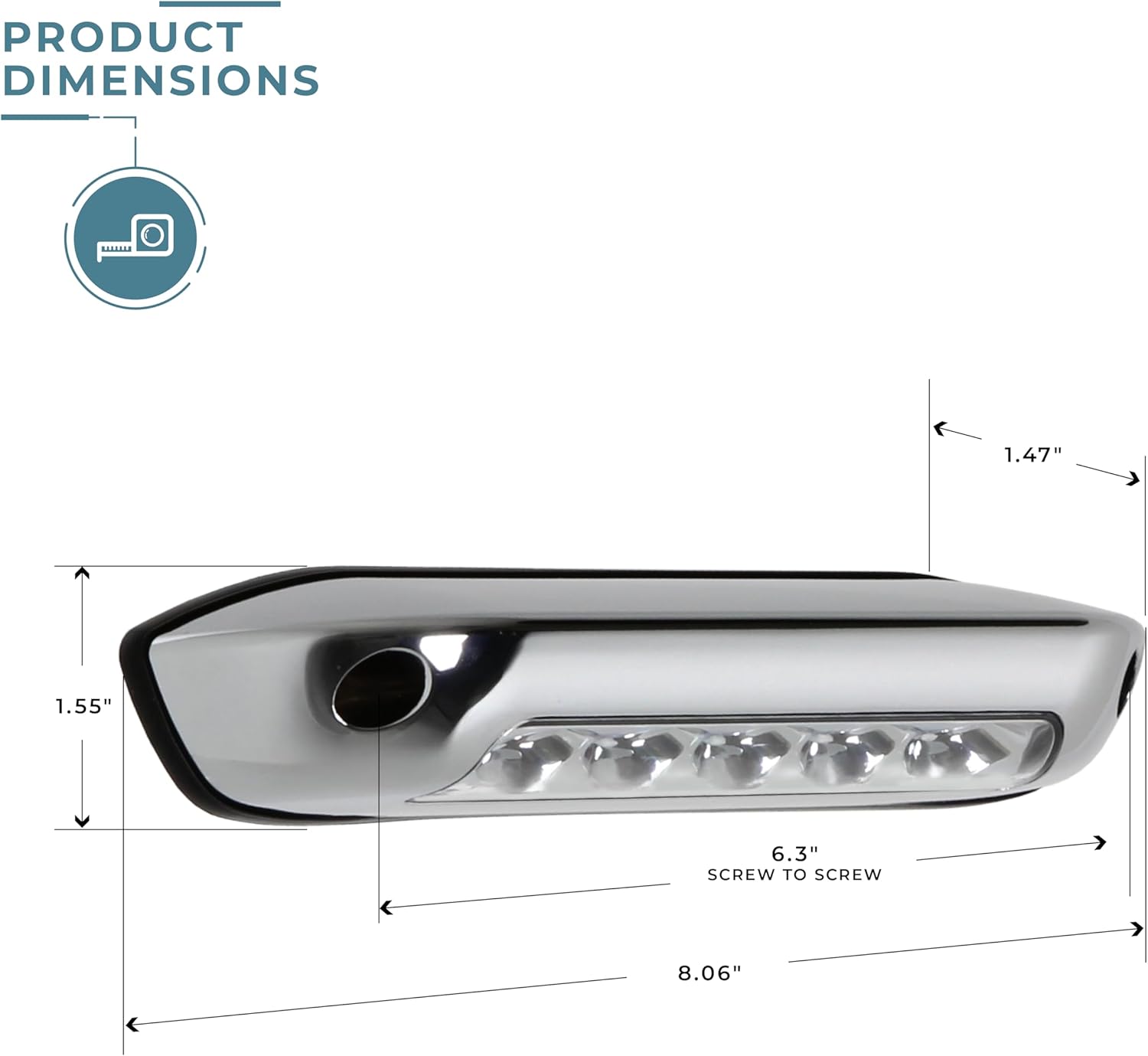 Manufacturers' Select ITC Assurance Exterior Flood Light - High Output LED - Surface Mount RV Porch or Flood Light (Chrome)