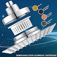 Vista 4 de Voolan Rain Shower Head with Filtered - High Flow Large Rainfall Shower Heads Made of Stainless Steel - Waterfall Showerhead Filter For Hard Water