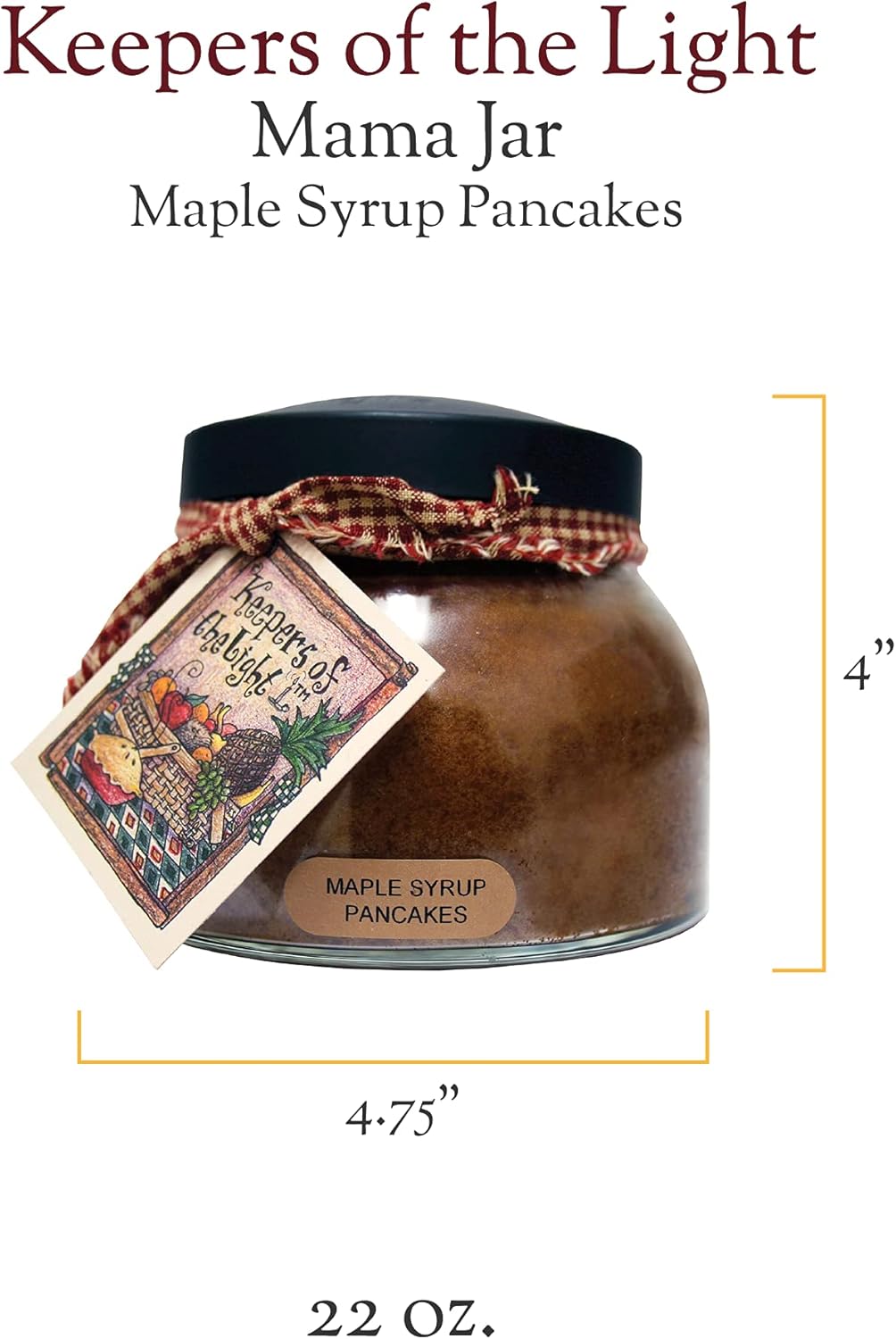 A Cheerful Giver - Maple Syrup Pancakes Papa Scented Glass Jar Candle (34oz) with Lid & True to Life Fragrance Made in USA: Home & Kitchen