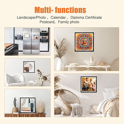 Miniatura 5 de GHHKUD Paquete de 2 marcos de pintura de diamante, marcos para lienzo de pintura de diamante de 11.8 x 11.8 in, marco de arte magnético de diamante