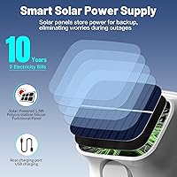 Vista 2 de Alarma solar con sensor de movimiento, sirena de seguridad impermeable IP65 de 120 dB con luz estroboscópica, 3 modos para patio, granja, hogar